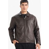 DeFacto Regular Fit Polo Yaka İç Cepli Suni Deri Mont F5036AX25WN