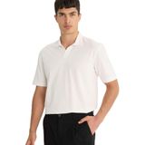 DeFacto Regular Fit Polo Yaka İnce Dokulu Kısa Kollu Tişört, XL-XXL, F8477AX25AU, Beyaz-WT32, Erkek
