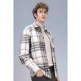 DeFacto Regular Fit Polo Yaka Kareli Flanel Uzun Kollu Gömlek, S, E2763AX24WN, Bej-BG193, Erkek