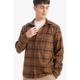 DeFacto Regular Fit Polo Yaka Kareli Flanel Uzun Kollu Gömlek, XS, E8183AX25WN, Kahve-BN152, Erkek