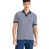 DeFacto Regular Fit Polo Yaka Kısa Kollu Çizgili Tişört, L, E2620AX25SM, Lacivert-NV135, Erkek