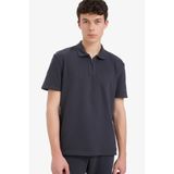DeFacto Regular Fit Polo Yaka Kısa Kollu Dokulu Tişört, XL, E801GY109059, Antrasit, Erkek