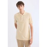 DeFacto Regular Fit Polo Yaka Kısa Kollu Pike Tişört, S, C1293AX25SPBG430, Taş, Erkek