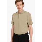 DeFacto Regular Fit Polo Yaka Kısa Kollu Tişört, L, D7227AX26SP, Haki-KH404, Erkek