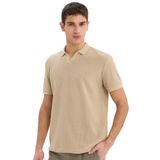 DeFacto Regular Fit Polo Yaka Kısa Kollu Tişört, XL, E1215AX25SM, Bej-BG764, Erkek