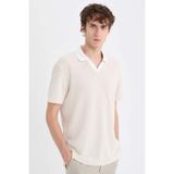 DeFacto Regular Fit Polo Yaka Kısa Kollu Tişört, XXL, B6548AX25SM, Bej, Erkek