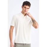 DeFacto Regular Fit Polo Yaka Kısa Kollu Triko Tişört, XL, C4140AX25SM, Ekru, Erkek