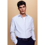 DeFacto Regular Fit Polo Yaka Oxford Basic Düz Uzun Kollu Gömlek, XS, A8028AX23AU, Mavi-BE723, Erkek
