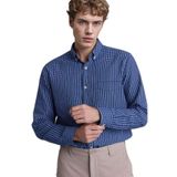 DeFacto Regular Fit Polo Yaka Oxford Uzun Kollu Gömlek, L, H3573AX26SP, İndigo-IN131, Erkek