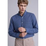 DeFacto Regular Fit Polo Yaka Oxford Uzun Kollu Gömlek, S, H3573AX26SP, İndigo-IN131, Erkek
