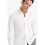 DeFacto Regular Fit Polo Yaka Penye Uzun Kollu Gömlek, XS, E8067AX25AU, Ekru-ER105, Erkek