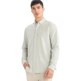 DeFacto Regular Fit Polo Yaka Penye Uzun Kollu Gömlek, XS, F9049AX26SP, Haki-KH494, Erkek