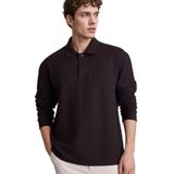 DeFacto Regular Fit Polo Yaka Pike Sweatshirt, S, H3316AX26SP, Kahve-BN337, erkek