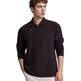 DeFacto Regular Fit Polo Yaka Pike Sweatshirt, XL, H3316AX26SP, Kahve-BN337, erkek
