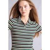 DeFacto Regular Fit Polo Yaka Ribana Kısa Kollu Tişört, XS, G9869AX26SP, Yeşil, Kadın