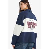 DeFacto Regular Fit Polo Yaka Sırt Baskılı Sweatshirt G3885AX25WN