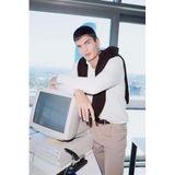 DeFacto Regular Fit Polo Yaka Sweatshirt, L, D7448AX25SP, Ekru-ER235, erkek