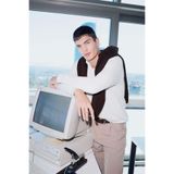 DeFacto Regular Fit Polo Yaka Sweatshirt, XL, D7448AX25SP, Ekru-ER235, erkek