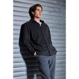 DeFacto Regular Fit Polo Yaka Twill Uzun Kollu Gömlek, M, F0338AX25AU, Antrasit-AR138, Erkek