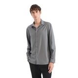DeFacto Regular Fit Polo Yaka Uzun Kollu Gömlek, L, E3242AX25SP, Haki-KH496, Erkek