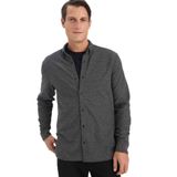 DeFacto Regular Fit Polo Yaka Uzun Kollu Gömlek, L, E801GY115859, Siyah, Erkek