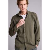 DeFacto Regular Fit Polo Yaka Uzun Kollu Gömlek, L, H4612AX26SP, Haki-KH527, Erkek