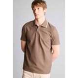 DeFacto Regular Fit Polo Yaka Waffle Kısa Kollu Polo Tişört, M, D7932AX26SP, Kahve, Erkek
