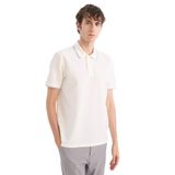 DeFacto Regular Fit Polo Yaka Waffle Kısa Kollu Tişört, 2XL, D7932AX25SP, Beyaz-WT32, Erkek
