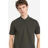 DeFacto Regular Fit Polo Yaka Yarım Fermuarlı Dokulu Kısa Kollu Tişört, S, D7227AX25SP, Haki-KH190, Erkek