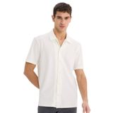 DeFacto Regular Fit Polo Yaka Yazlık Kısa Kollu Gömlek, M, E1211AX25SM, Ekru-ER85, Erkek