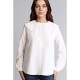 DeFacto Regular Fit Poplin Uzun Kollu Beyaz Tunik, S, H0281AX26SP, Beyaz-WT32, Kadın