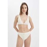 Defacto Regular Fit Ribana Bikini Altı-Fall In Love, Xs, T5231AZ24SM, Ekru, Kadın