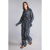 DeFacto Regular Fit Şal Desenli Viskon Plaj Pantolonu C3159AX26SP - Lacivert-NV134 - 2XL