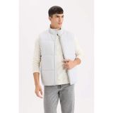 DeFacto Regular Fit Şişme Yelek, L, D6286AX25SP, Açık Gri, Erkek