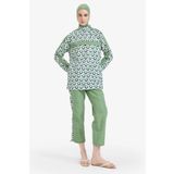 DeFacto Regular Fit Su Itici 3'lü Desenli Burkini Tesettür Mayo Takım E7996ax25hs