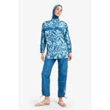DeFacto Regular Fit Su İtici 3'lü Desenli Burkini Tesettür Mayo Takım E7996AX25HSBE376