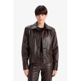 DeFacto Regular Fit Suni Deri Blazer Ceket, 36, G2308AX25WN, Kahve-BN212, Kadın