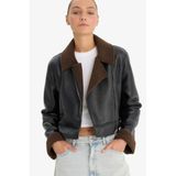 DeFacto Regular Fit Suni Kürk Astarlı Mont, L, Regular Fit Suni Kürk Astarlı Mont, Siyah-BK27, Kadın, E8541AX25WN
