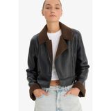 DeFacto Regular Fit Suni Kürk Astarlı Mont, XL, Regular Fit Suni Kürk Astarlı Mont, Siyah-BK27, Kadın, E8541AX25WN
