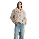 DeFacto Regular Fit Suni Kürk Mont, L, Regular Fit Suni Kürk, Bej-BG749, Kadın