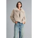 DeFacto Regular Fit Suni Kürk Mont, S, Regular Fit Suni Kürk, Bej-BG749, Kadın