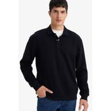 Defacto Regular Fit Sweatshirt, Xxl, F9324AX26SP, Siyah, Erkek