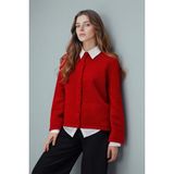 DeFacto Regular Fit Triko Hırka Kırmızı, S, G8578AX26SP, Kırmızı-RD227, Kadın