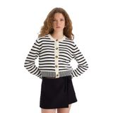 DeFacto Regular Fit Triko Hırka, M, E2272AX24CW, Ekru-ER219, Kadın
