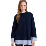 DeFacto Regular Fıt Triko Tunik, Lacivert, S