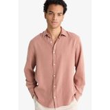 DeFacto Regular Fit Uzun Kollu Bordo Gömlek, S, G0406AX25AU, Bordo-BR496, Erkek
