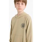 DeFacto Regular Fit Uzun Kollu Kapüşonlu Pamuklu Baskılı Okul Sweatshirt Erkek Çocuk E9572A825AU - 5 - 6 Yaş - Haki-KH445