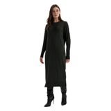 DeFacto Regular Fit uzun kollu krep midi elbise
