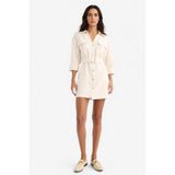 DeFacto Regular Fit Uzun Kollu Mini Elbise, 34, F7347AX25AU, Bej-BG772, Kadın