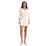 DeFacto Regular Fit Uzun Kollu Mini Elbise, 36, F7347AX25AU, Bej-BG772, Kadın